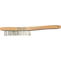 Curved-Handle Scratch Brushes, Stainless Steel, 3 x 19 Wire Rows, 14" Long Dufferin Supply