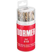 Jobber Drill Bit Set, 19 Pieces, High Speed Steel Dufferin Supply