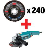 769F Flap Disc & Angle Grinder Kit, 4-1/2" x 7/8", Type 29, 40+ Grit, Ceramic Dufferin Supply