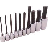 SAE Hex Head Socket Set, Hex, 1/2"/3/8" Drive, 10 Pcs Dufferin Supply