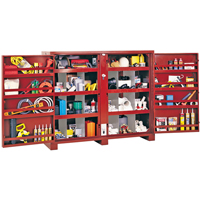 Jobsite Shelf Cabinet, Steel, 49 Cubic Feet, Red Dufferin Supply