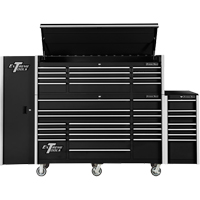 RX Series Side Cabinet, 3 Drawers, 19" W x 25" D x 61" H, Black Dufferin Supply
