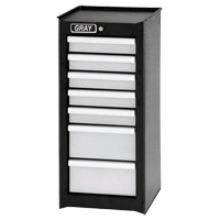 Side Rider Cabinet, 7 Drawers, 14-3/4" W x 18" D x 33.34" H, Black Dufferin Supply