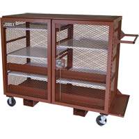 Mobile Mesh Cabinet, Steel, 49 Cubic Feet, Red Dufferin Supply