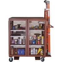 Armoire mobile en treillis, Acier, 37 pi³, Rouge Dufferin Supply