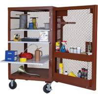 Armoire mobile en treillis, Acier, 22 pi³, Rouge Dufferin Supply
