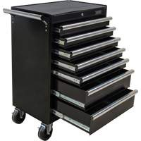 Industrial Tool Cart, 7 Drawers, 27" W x 18-3/4" D x 39" H, Black Dufferin Supply