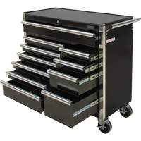 Industrial Tool Cart, 11 Drawers, 41" W x 18-3/4" D x 39-1/3" H, Black Dufferin Supply