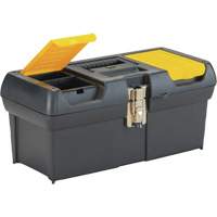 2000 Series Tool Box with Tray, 16" W x 7-1/10" D x 8-1/10" H, Black/Yellow Dufferin Supply