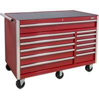 Industrial Tool Cart, 12 Drawers, 56" W x 24-1/2" D x 38-1/8" H, Red Dufferin Supply