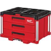 Packout 3-Drawer Tool Box, 16-1/3" x 14-1/3" x 22-1/5", Black/Red Dufferin Supply