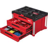 Packout 3-Drawer Tool Box, 16-1/3" x 14-1/3" x 22-1/5", Black/Red Dufferin Supply