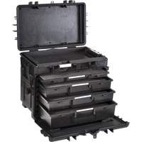 Coffre &agrave; outils mobile avec tiroirs, 4 tiroirs, 22-4/5" la x 15" p x 18" h, Noir Dufferin Supply