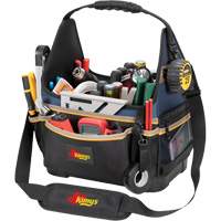 Porte-outils &eacute;lectrique/CHVAC &agrave; base moul&eacute;e, Polyester balistique, 20 pochettes, Noir/Bleu Dufferin Supply