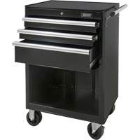 Industrial Tool Cart, 3 Drawers, 29-4/5" W x 21-1/5" D x 38-4/5" H, Black Dufferin Supply