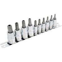 SS1438-10TB 10-Piece 1/4" & 3/8" Drive Tamperproof TORX&reg; Bit Socket Set Dufferin Supply