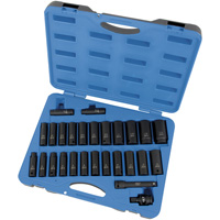 Jeu de douilles SAE/m&eacute;triques PS2712DC, 27 Mcx, Chocs, Prise de 1/2", Profond Dufferin Supply