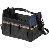 Open Top 14" Soft Side Tool Boxes, Polyester, 21 Pockets, Beige Dufferin Supply