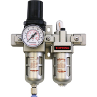 Airflo Compact Combination Units Filter/Regulator + Lubricator + Gauge, 1/4" NPT, 150 PSI Max. PSI, Modular Dufferin Supply