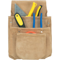 Poche pour outils de travail des cloisons s&egrave;ches, Porte-outil multiple, Cuir, 3 Poches Dufferin Supply