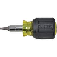 Stubby Multi-Bit Screw Driver With Sq.Recess, 3-1/5" L, Cushion Grip Handle Dufferin Supply