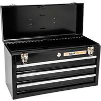 Portable Tool Box, 20" W, 3 Drawers, Black Dufferin Supply