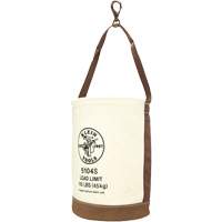Leather-Bottom Bucket, 17" H, Canvas, White Dufferin Supply