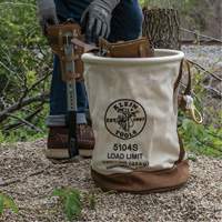 Leather-Bottom Bucket, 17" H, Canvas, White Dufferin Supply