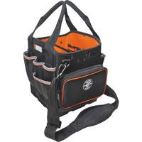 Tradesman Pro Tool Tote, Ballistic Nylon, 40 Pockets, Black/Orange Dufferin Supply