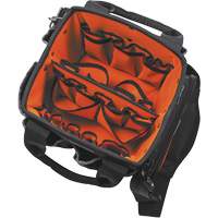 Tradesman Pro Tool Tote, Ballistic Nylon, 40 Pockets, Black/Orange Dufferin Supply