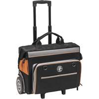 Tradesman Pro Rolling Tool Bag, Ballistic Polyester, 24 Pockets, Black/Orange Dufferin Supply
