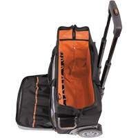 Tradesman Pro Rolling Tool Bag, Ballistic Polyester, 24 Pockets, Black/Orange Dufferin Supply