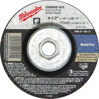 Grinding Wheel, 4-1/2" x 1/8", 5/8"-11 Arbor, Aluminum Oxide, Type 27 Dufferin Supply