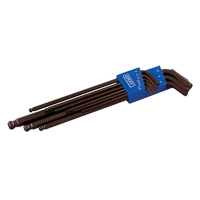 Jeu de cl&eacute;s hexagonales &agrave; rotule sph&eacute;rique avec tige tr&egrave;s longue, 9 mcx, M&eacute;trique Dufferin Supply