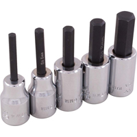 Hex Head Socket Set, Hex, 3/8" Drive, 5 Pcs Dufferin Supply