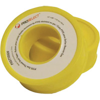Gas & Oil PTFE Pipe Thread Tape, 12.7 mm (1/2") x 6.6 m (21.67'), Yellow Dufferin Supply