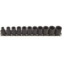 Jeu de douilles &agrave; paroi mince, 11 Mcx, Chocs, Prise de 3/8" Dufferin Supply