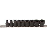Jeu de douilles &agrave; paroi mince, 9 Mcx, Chocs, Prise de 3/8" Dufferin Supply