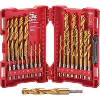 Shockwave Red Helix Metric Drill Bit Set, 25 Pieces, Titanium Dufferin Supply