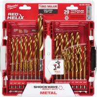 Shockwave Red Helix Drill Bit Set, 29 Pieces, Titanium Dufferin Supply