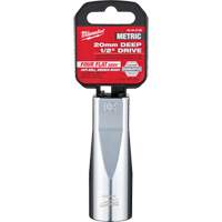 Metric Socket with Four Flat Sides, 20 mm, 1/2" Drive, 6 Points, Deep Dufferin Supply