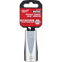 Metric Socket with Four Flat Sides, 20 mm, 3/8" Drive, 6 Points, Deep Dufferin Supply