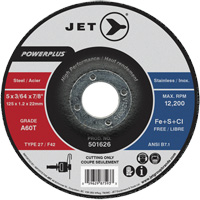 Meule &agrave; tronçonner PowerPlus A60T, 5" x 3/64", Arbre de 7/8", Type 27, 12 200 Tr/min Dufferin Supply