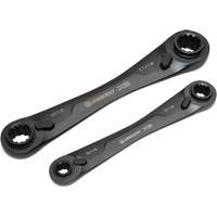 X6 4-in-1 Black Oxide Spline Ratcheting SAE Wrench Set, 2 Pieces, Imperial Dufferin Supply