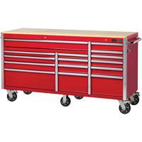 PRC7215 Pro Series Roller Cabinet, 15 Drawers, 72" W x 24" D x Red Dufferin Supply