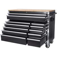 HDRC5212 HD Series Roller Cabinet, 12 Drawers, 51-1/4" W x 21" D x 40-3/10" H, Black Dufferin Supply