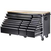 HDRC7220 HD Series Roller Cabinet, 20 Drawers, 72" W x 24" D x 42-3/10" H, Black Dufferin Supply