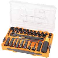 Jeu complet de douilles &agrave; chocs ouvertes & basculantes KNECT, 39 Mcx, Chocs Dufferin Supply