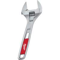 Wide Jaw Adjustable Wrench, 8" L, Chrome Dufferin Supply