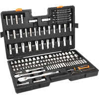 1/4", 3/8”, & 1/2" Drive 90T SAE/MM Mechanics Hand Tool Set Dufferin Supply